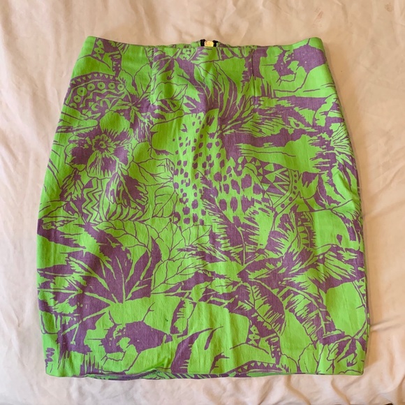 Botanic Bodycon Mini Skirt Size S Hand Print - Picture 1 of 6